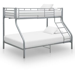 vidaXL Cadre de lit superpos&eacute; sans matelas gris 140x200 cm/90x200 cm