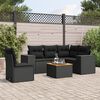 vidaXL Salon de jardin 6 pcs avec coussins noir r&eacute;sine tress&eacute;e