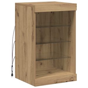 vidaXL Buffet LED Ch&ecirc;ne artisanal 41 x 37 x 67 cm Bois d'ing&eacute;nierie