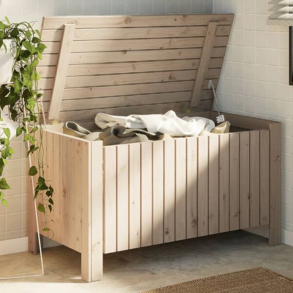 vidaXL Bo&icirc;te de rangement avec couvercle RANA bois massif de pin
