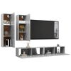 vidaXL Ensemble de meuble TV 4 pcs Gris b&eacute;ton Bois d'ing&eacute;nierie