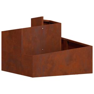 vidaXL Cache-pot de jardin Rouill&eacute; 60 x 60 x 50 cm Acier patin&eacute;