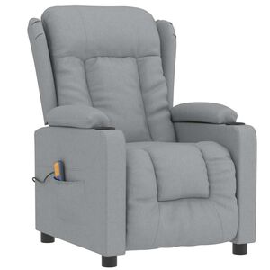 vidaXL Fauteuil de massage Gris clair Tissu
