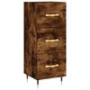 vidaXL Buffet haut Ch&ecirc;ne fum&eacute; 34,5x34x180 cm Bois d'ing&eacute;nierie