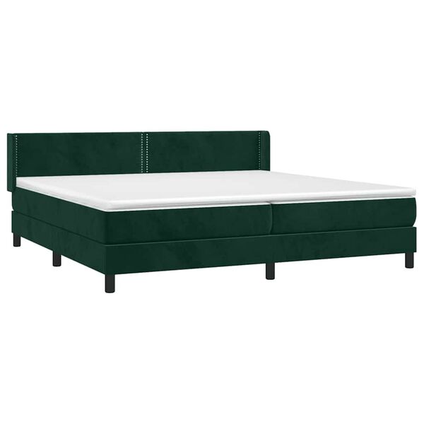 vidaXL Sommier &agrave; lattes de lit et matelas Vert fonc&eacute; 200x200cm Velours