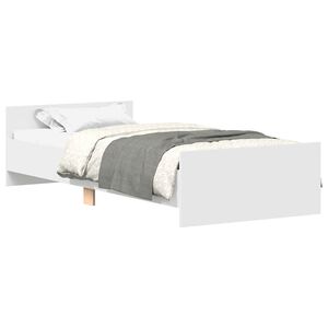 vidaXL Cadre de lit sans matelas blanc 90x190 cm bois d'ing&eacute;nierie