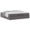 vidaXL Cadre de lit ottoman avec matelas gris 180x200 cm similicuir