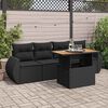 vidaXL Salon de jardin 5 pcs avec coussins noir r&eacute;sine tress&eacute;e