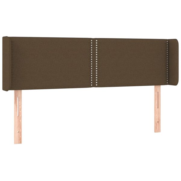 vidaXL T&ecirc;te de lit &agrave; LED Marron fonc&eacute; 147x16x78/88 cm Tissu