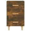 vidaXL Table de chevet ch&ecirc;ne fum&eacute; 40x40x66 cm bois d'ing&eacute;nierie