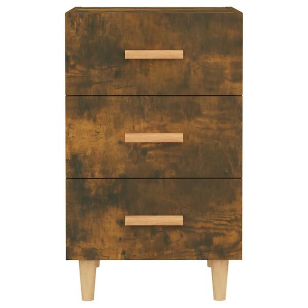 vidaXL Table de chevet ch&ecirc;ne fum&eacute; 40x40x66 cm bois d'ing&eacute;nierie