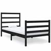 vidaXL Cadre de lit sans matelas noir bois massif