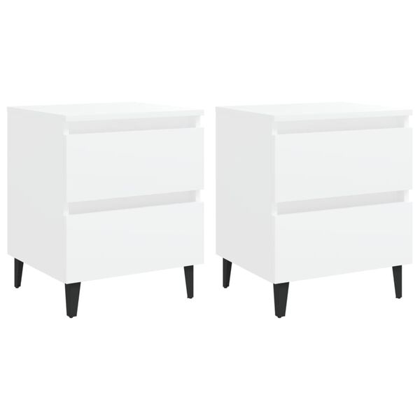 vidaXL Tables de chevet 2 pcs blanc 40x35x50 cm bois d'ingénierie