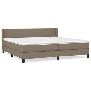 vidaXL Sommier &agrave; lattes de lit avec matelas Taupe 200x200 cm Tissu