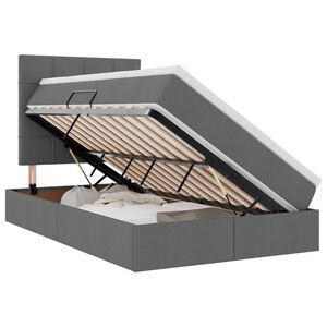 vidaXL Lit avec rangement et LED Gris fonc&eacute; 120 x 200 cm Polyester