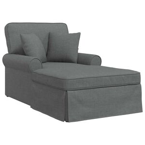 vidaXL Chaise lounge avec jupe Gris fonc&eacute; 91 x 157 x 91 cm tissu