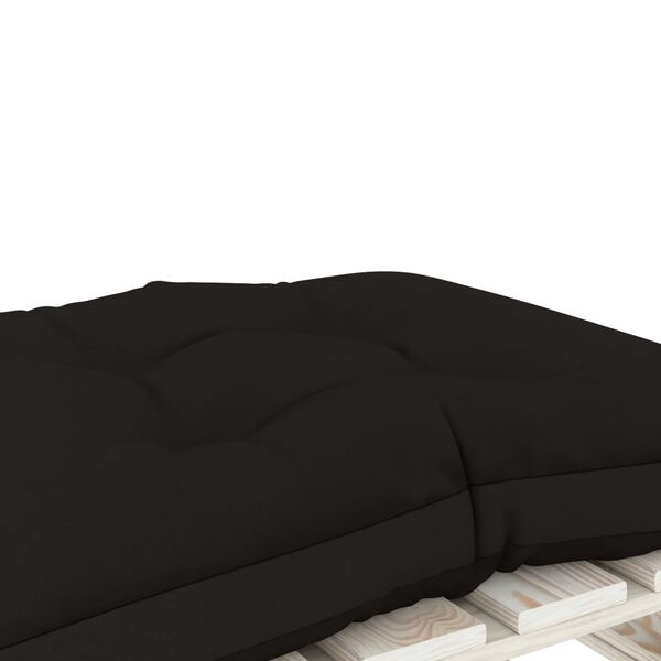 vidaXL Repose-pied palette de jardin avec coussin noir Bois
