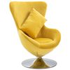 vidaXL Fauteuil pivotant en forme d&rsquo;&oelig;uf avec coussin jaune velours