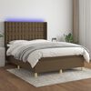 vidaXL Sommier &agrave; lattes de lit matelas et LED Marron fonc&eacute; 140x190 cm