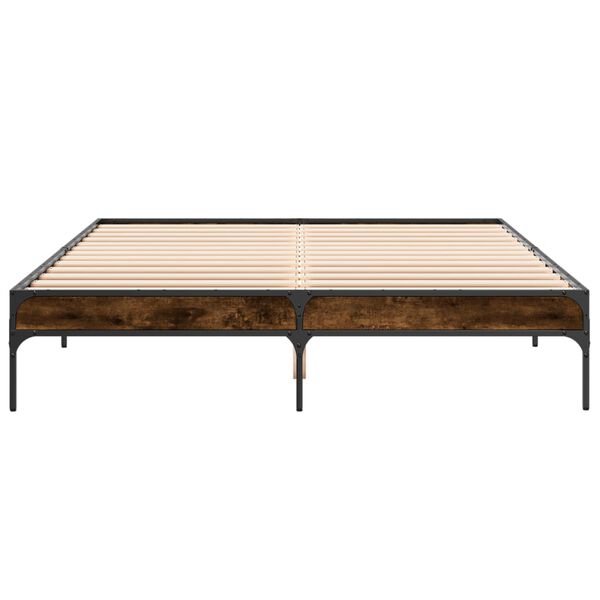 vidaXL Cadre de lit sans matelas chêne fumé 150x200 cm