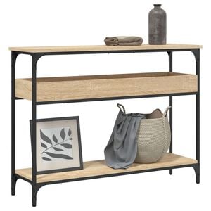vidaXL Table console avec &eacute;tag&egrave;re Ch&ecirc;ne Sonoma 100 x 29 x 75 cm Bois d'ing&eacute;nierie