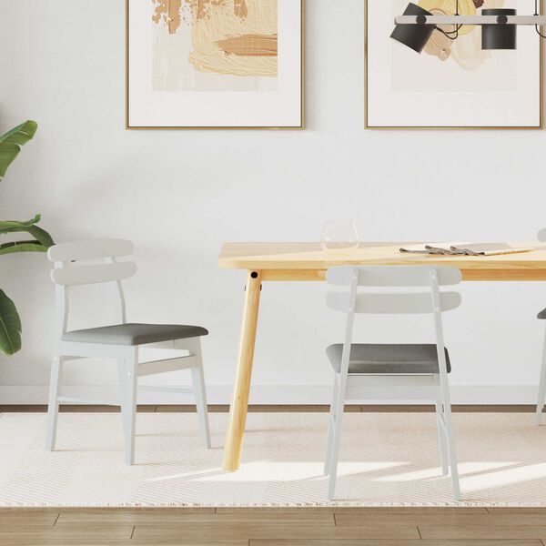 vidaXL Chaise de salle &agrave; manger 2 pcs Blanc et Gris