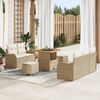vidaXL Ensemble de canap&eacute; de jardin avec coussin 8 pcs Beige et cr&egrave;me