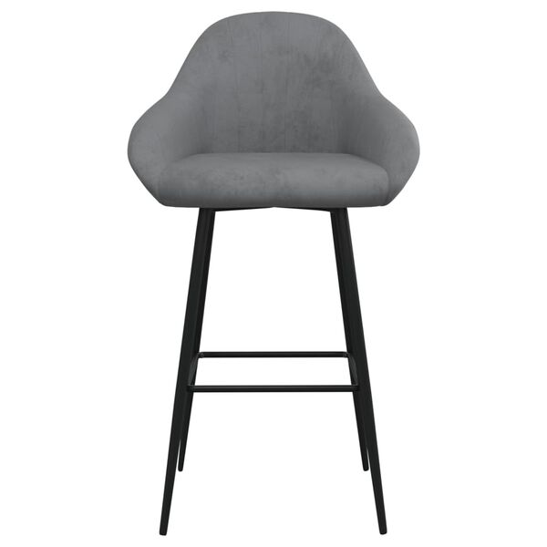 vidaXL Tabourets de bar lot de 2 gris clair velours