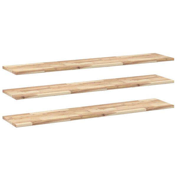 vidaXL &Eacute;tag&egrave;res flottantes 3 pcs 120x30x2 cm acacia massif non trait&eacute;