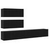 vidaXL Ensemble meuble TV 4 pcs Ch&ecirc;ne noir Bois d'ing&eacute;nierie