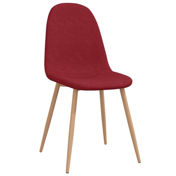vidaXL Chaises à manger lot de 2 rouge bordeaux tissu
