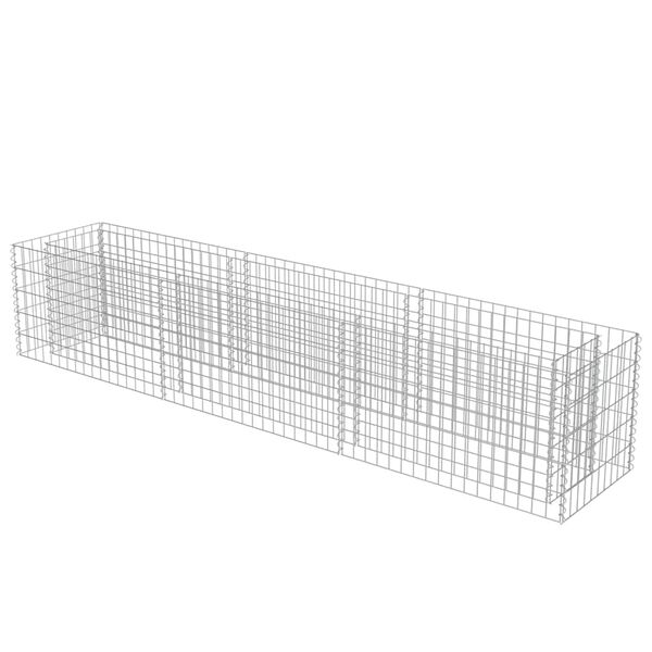 vidaXL Lit sur&eacute;lev&eacute; &agrave; gabion Acier galvanis&eacute; 270x50x50 cm