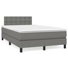 vidaXL Sommier &agrave; lattes de lit avec matelas gris fonc&eacute; 120x190cm tissu