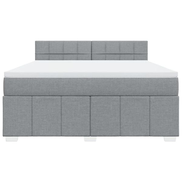 vidaXL Sommier &agrave; lattes de lit avec matelas Gris clair 180x200cm Tissu