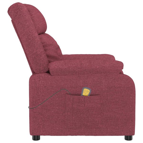 vidaXL Fauteuil de massage Rouge bordeaux Tissu