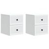 vidaXL Cabinet de chevet mural 2 pcs Blanc 33 x 34,5 x 40 cm