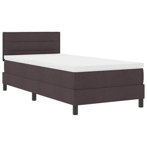vidaXL Lit &agrave; ressorts avec matelas Marron fonc&eacute; 90 x 200 cm tissu