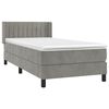 vidaXL Sommier &agrave; lattes de lit et matelas Gris clair 90x200 cm Velours