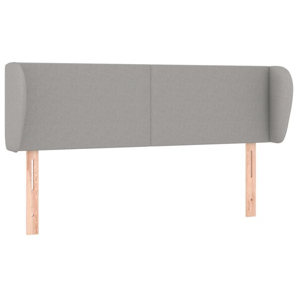 vidaXL T&ecirc;te de lit avec oreilles Gris clair 147x23x78/88 cm Tissu