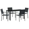 vidaXL Ensemble de salle &agrave; manger pour jardin 5 pc Noir Rotin PE