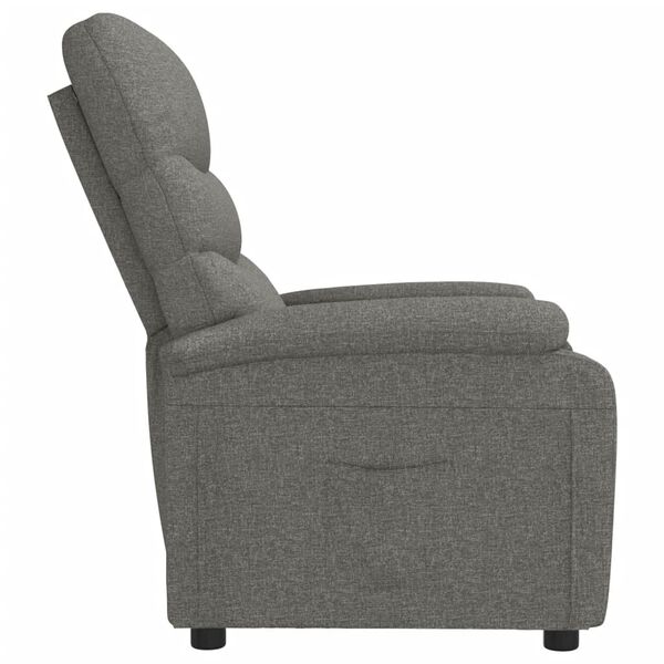 vidaXL Fauteuil inclinable Gris foncé Tissu