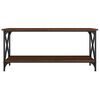 vidaXL Table basse Ch&ecirc;ne marron 100x45x45 cm Bois d'ing&eacute;nierie et fer