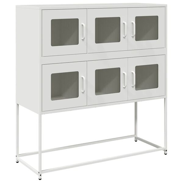 vidaXL Buffet blanc 100,5x39x107 cm acier laminé à froid