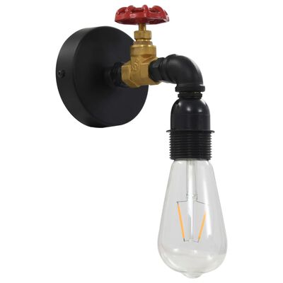 vidaXL Lampe murale Design de robinet Noir E27