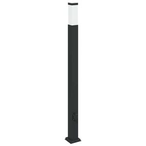 vidaXL Borne lumineuse avec sortie 110 cm Noir IP44