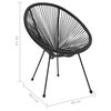 vidaXL Chaises de jardin en forme de lune lot de 2 Rotin Noir