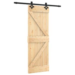 vidaXL Porte coulissante Naturel et noir 70 x 210 cm