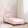 vidaXL Cadre de lit pour enfants avec tête de lit Rose 80 x 160 cm PU