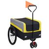 vidaXL Remorque de vélo pour chiens XXL 2 en 1 chariot Jaune gris noir