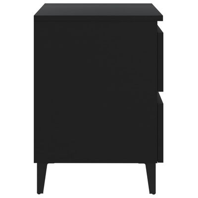 vidaXL Tables de chevet 2 pcs noir 40x35x50 cm bois d'ingénierie